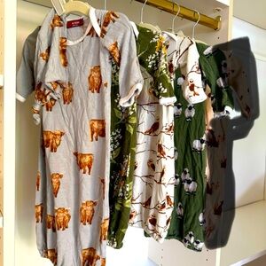 4 Milkbarn 0-3month Pajamas Set with hats